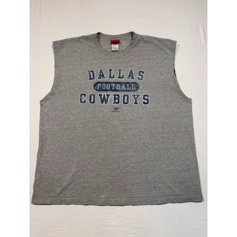 Reebok Dallas Cowboys Muscle Tee Mens 2XL Gray Sleeveless Football Shirt NFL